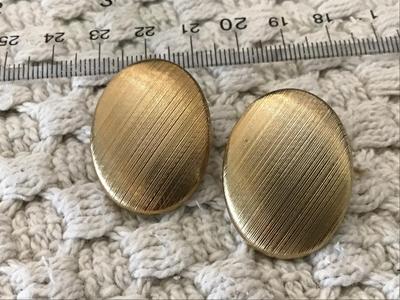Brushed Gold Clip on Earrings