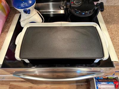 ROTARY WAFFLE MAKER, RIVAL TEFLON GRIDDLE AND A RICE STEAMER