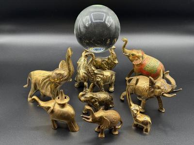 Brass elephant lot