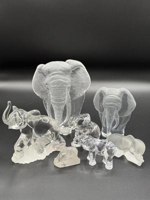 Glass elephant lot