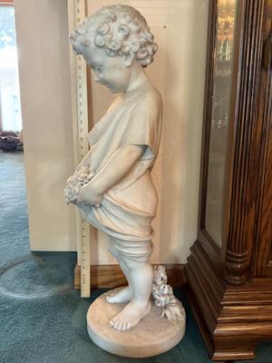 Marble statue-signed by the artist stands 33" tall. 1st floor.