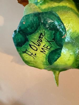Paper Mache circus elephant from Mexico--signed by artist--21" long