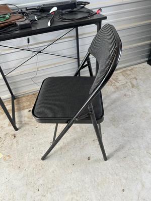 SMALL DESK AND FOLDING CHAIR, C-CHARGERS, USB NECK LIGHTS, CD FOLDER AND MORE