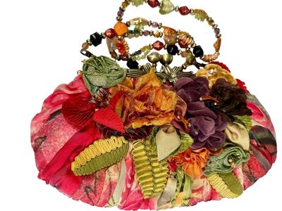 Clothing - Mary Frances Purse - Floral Ribbon New with COA