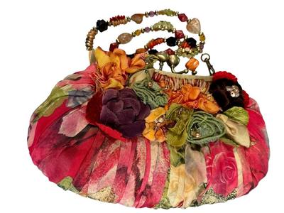 Clothing - Mary Frances Purse - Floral Ribbon New with COA