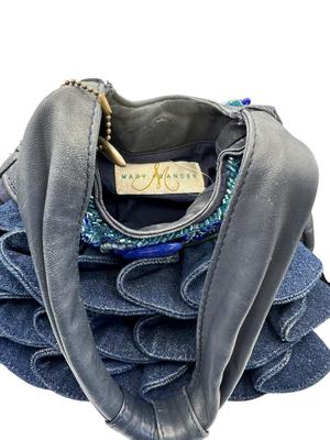 Clothing - Mary Frances Purse - Denim ruffle - loose stone