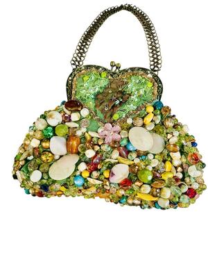 Clothing - Mary Frances Purse - Green Beaded