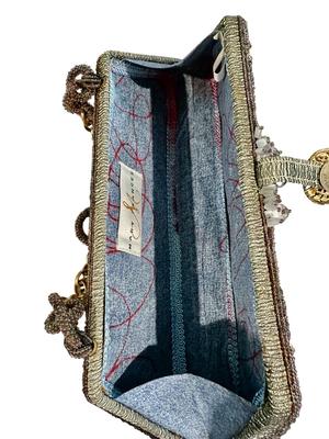 Clothing - Mary Frances Purse - Turquoise, Blue & Green Beaded