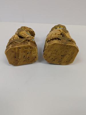 Vintage Chinese Foo Dog Statues Set Of 2 Resin Statues