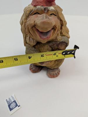 Henning Norway Hand Carved Wood Happy Troll With Cap