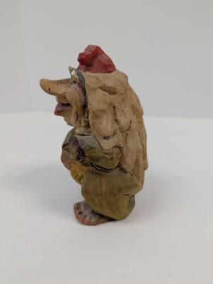Henning Norway Hand Carved Wood Happy Troll With Cap