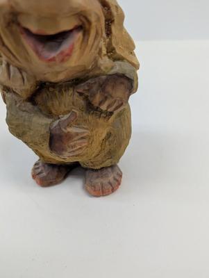 Henning Norway Hand Carved Wood Happy Troll With Cap