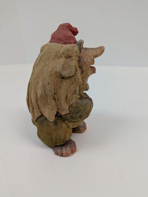 Henning Norway Hand Carved Wood Happy Troll With Cap