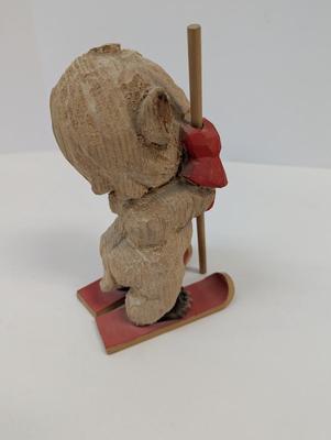 Henning Vintage Norwegian Hand Carved Wooden Skiing Troll