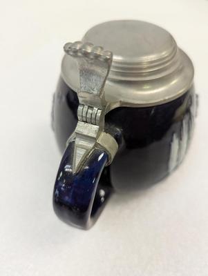 Antique AG Wick-Werke Beer Stein Cobalt Blue & White #7257