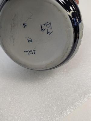Antique AG Wick-Werke Beer Stein Cobalt Blue & White #7257