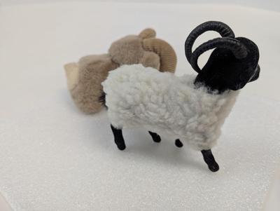 Vintage Dakin Ram & Flocked Ram Big Horn Sheep Animal Figure