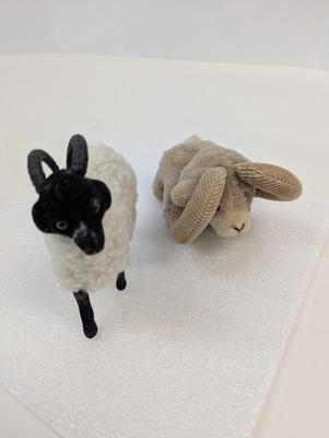 Vintage Dakin Ram & Flocked Ram Big Horn Sheep Animal Figure