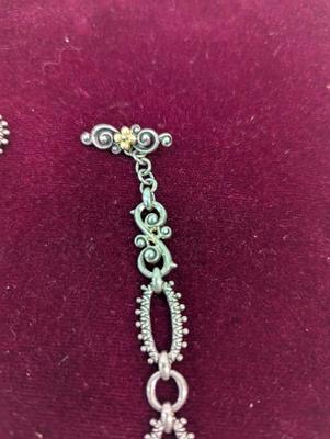 Approx 19" Weight 3ozs Barbara Bixby 18K Necklace .925 Silver & 18k Yellow Gold