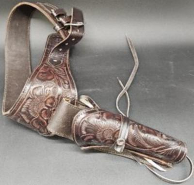 Leather Western Style Holster For Revolver #1 Of 2 - (T1)