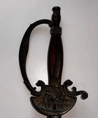 Antique Mortuary Hilt Backsword Sword & Scabbord