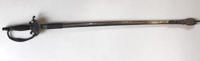 Antique Mortuary Hilt Backsword Sword & Scabbord