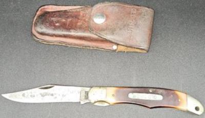 Vintage Schrade Old Timer With Sheath Folding Pocket Knife - (T1)