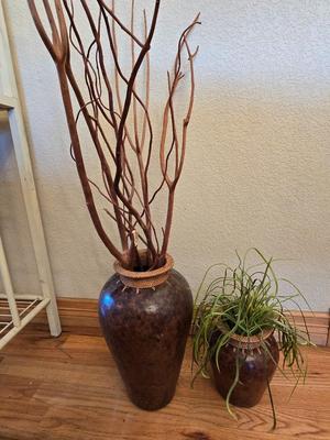 Matching Decorative Vase Set with Natural Fill