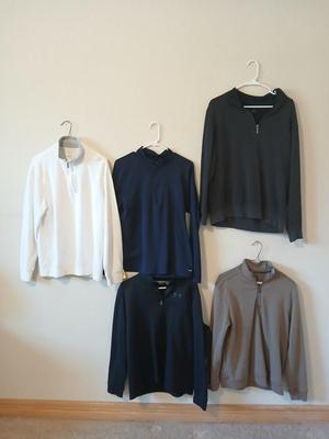 6 Men's 1/4-Zip Pullover Shirts – Size M