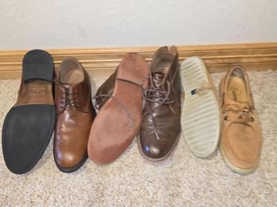 3 Pairs Men's Leather Shoes – Size 9M