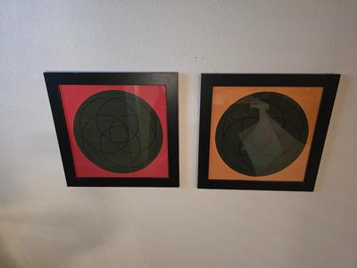 Framed Abstract Art Prints (Pair)