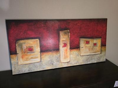 Abstract Canvas Art on Red Background