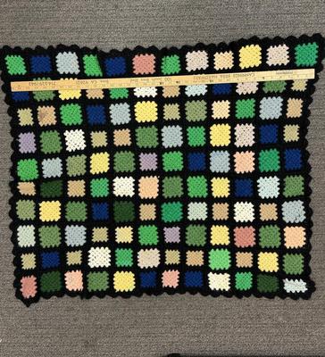 Sale Photo Thumbnail #223: It has a small stain and one panel has been repaired = see photos. Size is 30" x 38"