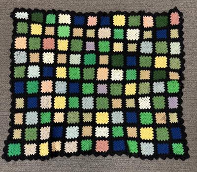 Sale Photo Thumbnail #220: It has a small stain and one panel has been repaired = see photos. Size is 30" x 38"
