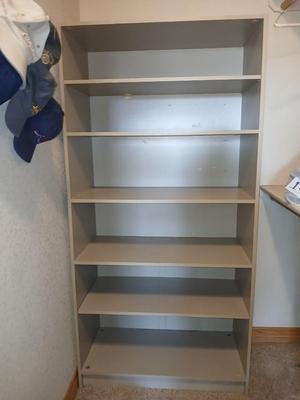 Six shelf tall closet organizer / deep shelf bookshelf