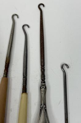 Sale Photo Thumbnail #215: Button hooks for shoes, corsets, etc. Good condition.