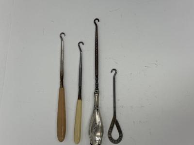 Sale Photo Thumbnail #210: Button hooks for shoes, corsets, etc. Good condition.