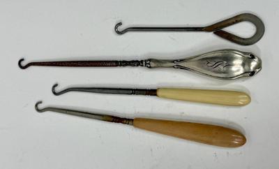 Sale Photo Thumbnail #213: Button hooks for shoes, corsets, etc. Good condition.