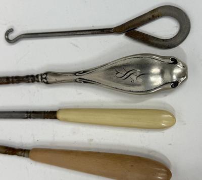 Sale Photo Thumbnail #214: Button hooks for shoes, corsets, etc. Good condition.
