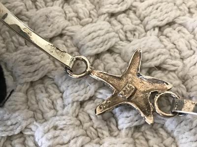 925 Silver Starfish Bracelet Marked