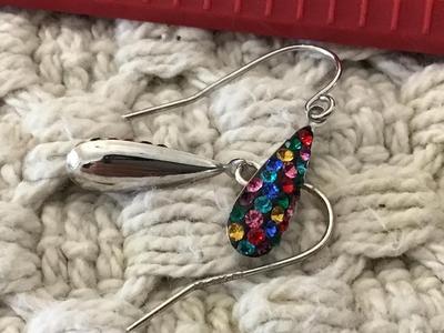 925 Silver Rhinestones Earrings