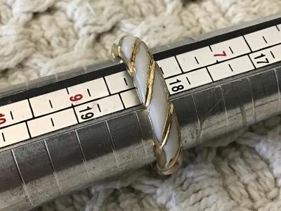 Glass Gold Tone Ring
