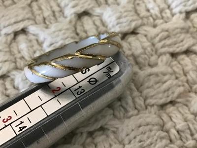 Glass Gold Tone Ring