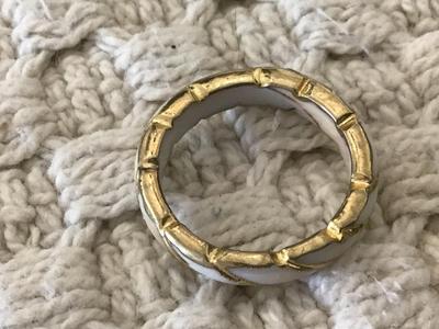 Glass Gold Tone Ring