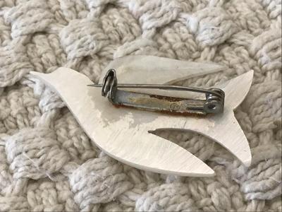 Carved Dove Pin Vintage