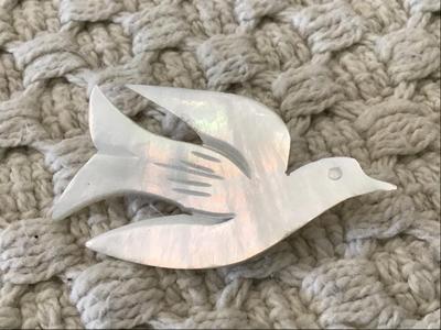Carved Dove Pin Vintage