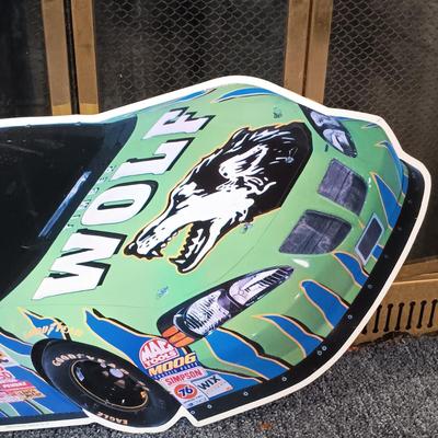 LOT 229: Timber Wolf Mark Green #37 Metal Nascar Sign 2003