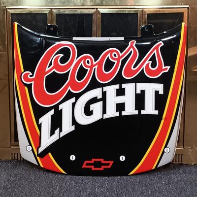 LOT 231: Coors Lite 1998 Nascar Hood Metal Sign