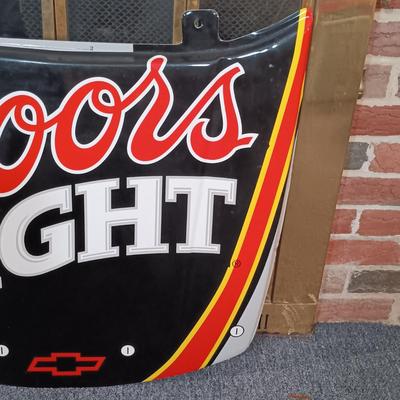 LOT 231: Coors Lite 1998 Nascar Hood Metal Sign