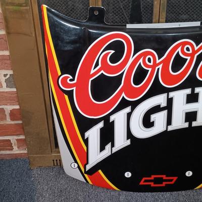 LOT 231: Coors Lite 1998 Nascar Hood Metal Sign